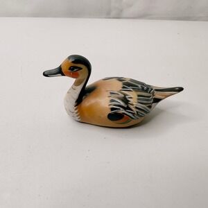 Vintage Ceramic Duck Figurine Hand Painted Collectible Bird Decor